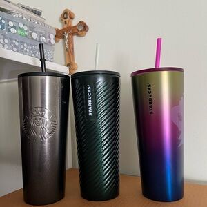 Starbucks Metallic and Gradient Tumblers with Straws